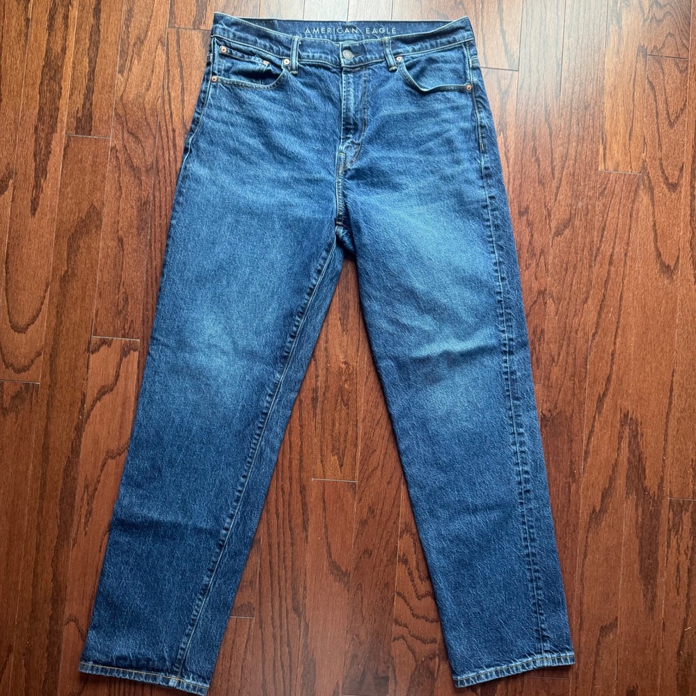 American Eagle Flex Men's Straight Leg Jeans Blue Denim Stretch